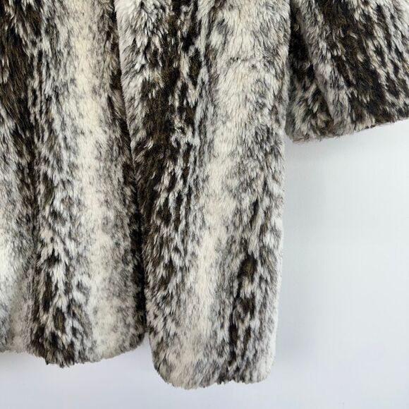 Unbranded Faux Fur Persian Contrasting Oversized Collar Overcoat - Picture 7 of 15